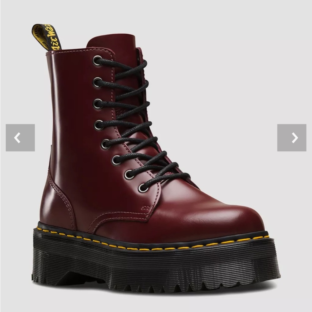 Jadon Dr Marten Burgundy combat boot vegan